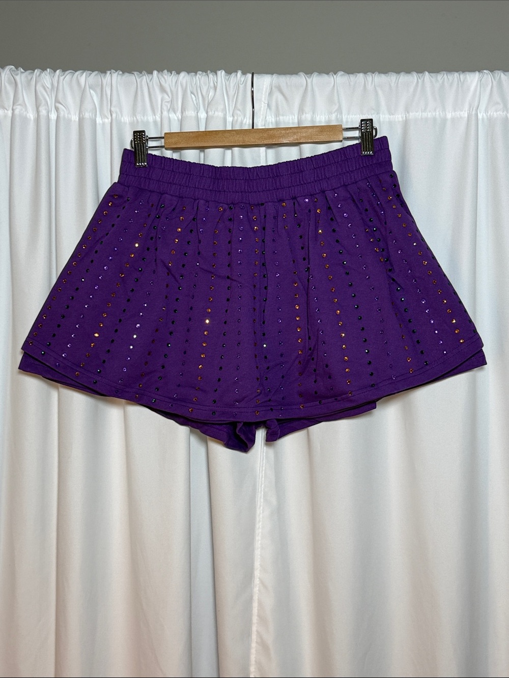 Peach Love California Purple Elastic Waist Skorts